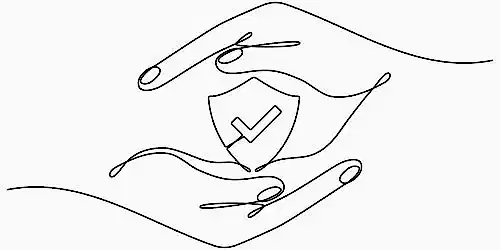 Hands,Hold,Shield,Badge,With,Checkmark,Continuous,One,Line,Art Upholstery protection Perth